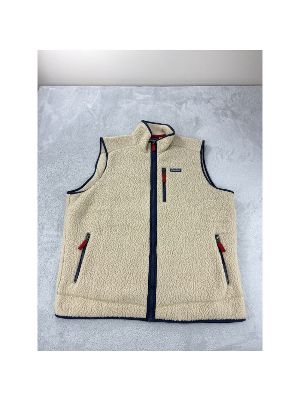 Patagonia NWT Men's Sz XXL Retro Pile Fleece Vest Pelican W/Smoulder Blue 22821